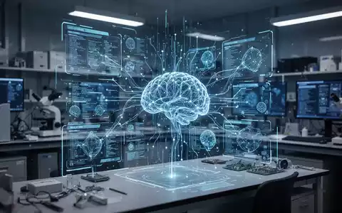 Digitale Benutzeroberfläche mit Datenströmen und neuronalen Netzwerken als Symbol für die Identifizierung von KI-Inhalten. - Foto: über boerse-global.de