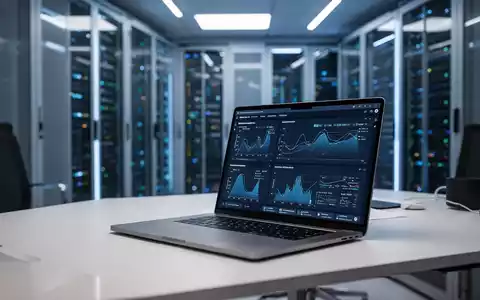 Moderner IT-Büroarbeitsplatz mit Laptop, der Software-Migrationsdaten zeigt, symbolisiert Unternehmenstechnologie. - Foto: über boerse-global.de