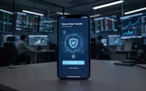 Ein modernes Smartphone mit digitaler Benutzeroberfläche zur Datenübertragung in einem professionellen Büro. - Foto: über boerse-global.de
