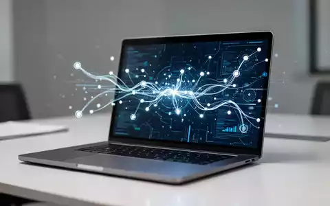 Moderner Laptop-Bildschirm mit digitaler Datenschnittstelle für KI-Workflow-Automatisierung - Foto: über boerse-global.de