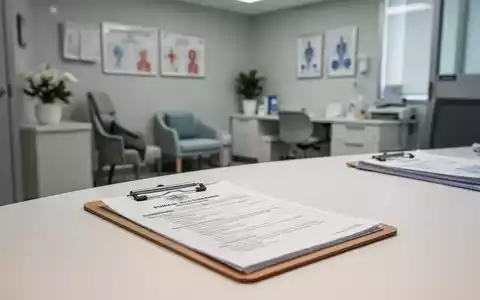 Ein medizinischer Bericht auf einem Schreibtisch in einer modernen Arztpraxis als Symbol für die Gesundheitsversorgung. - Foto: über boerse-global.de