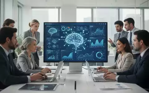 Professionelles Büro-Setting mit einem Team bei der Arbeit an digitalen Datenanalysen und KI-Visualisierungen. - Foto: über boerse-global.de