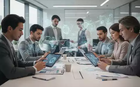 Mitarbeiter in einem modernen Büro bei einer digitalen Weiterbildung zur Arbeit mit Künstlicher Intelligenz. - Foto: über boerse-global.de