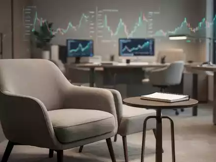 Ein minimalistisch eingerichtetes Therapiezimmer mit einem Sessel und einem Notizbuch in einer ruhigen, professionellen Atmosphäre. - Foto: über boerse-global.de