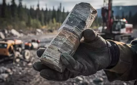 Geologische Gesteinsprobe einer Bohrung in einer kanadischen Bergbauregion. - Foto: über boerse-global.de