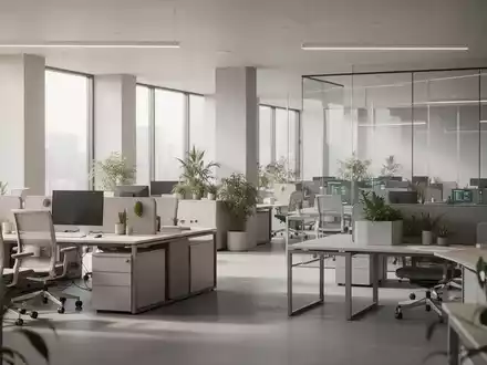 Modernes, minimalistisches Büro mit modularen Möbeln in einer hellen, professionellen Arbeitsumgebung. - Foto: über boerse-global.de