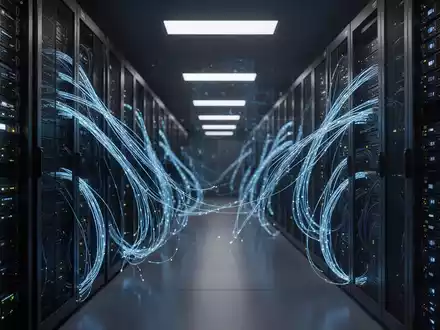 Moderne Hightech-Serverraum-Infrastruktur, die staatliche Regulierung und Überwachung von KI-Systemen repräsentiert. - Foto: über boerse-global.de