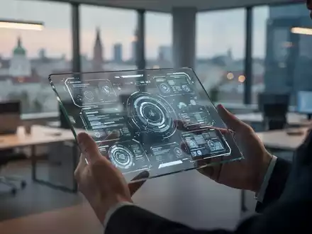 Moderne digitale Benutzeroberfläche auf einem Tablet in einem professionellen Büro, estnische E-Government-Lösung darstellend. - Foto: über boerse-global.de