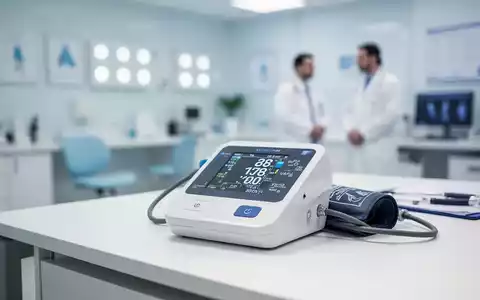 Digitales Blutdruckmessgerät auf einem Schreibtisch in einer modernen Arztpraxis. - Foto: über boerse-global.de