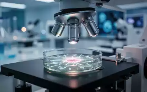 Nahaufnahme einer medizinischen Laborumgebung mit einer mikroskopischen Zellprobe in einer Petrischale. - Foto: über boerse-global.de