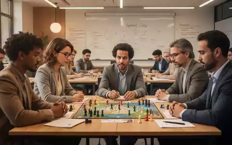 Menschen in einem Volkshochschulkurs, die sich konzentriert mit strategischen Spielen zur geistigen Fitness beschäftigen. - Foto: über boerse-global.de
