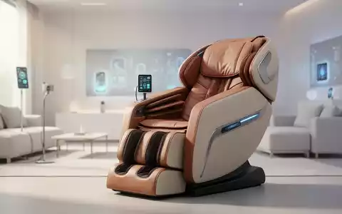 Moderner, hochwertiger Massagesessel in einem hellen, minimalistischen Wohnraum, der technologische Entspannung repräsentiert. - Foto: über boerse-global.de