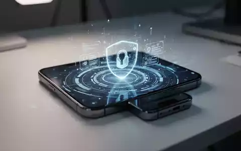 Modernes Smartphone auf einem Schreibtisch mit digitaler Oberfläche für Software-Updates und Systemsicherheit. - Foto: über boerse-global.de