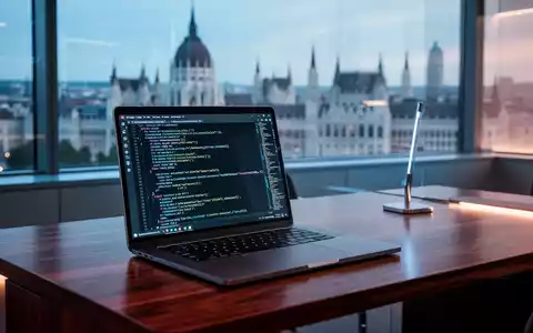Laptop mit Open-Source-Code in einem modernen europäischen Regierungsbüro, Symbol für digitale Souveränität. - Foto: über boerse-global.de