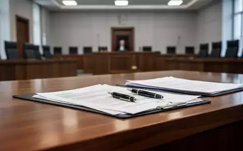 Ein moderner Gerichtssaal mit juristischen Unterlagen auf einem Schreibtisch, symbolisierend das deutsche Arbeitsrecht. - Foto: über boerse-global.de