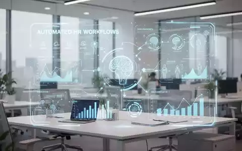 Moderne Büro-Arbeitsumgebung mit einer digitalen Benutzeroberfläche zur Visualisierung von KI-gestützten HR-Prozessen. - Foto: über boerse-global.de
