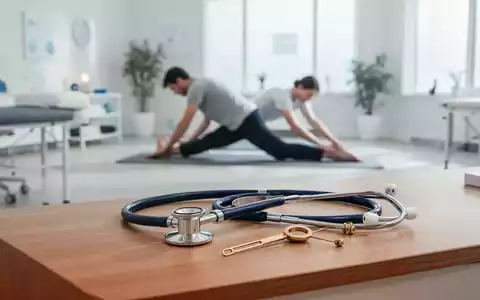 Heller Physiotherapieraum mit Sportmatte und medizinischen Instrumenten als Symbol für ganzheitliche Schmerztherapie. - Foto: über boerse-global.de
