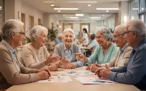 Senioren nehmen an einer sozialen Aktivität in einem modernen Gemeinschaftszentrum teil, um ihre psychische Gesundheit zu fördern. - Foto: über boerse-global.de