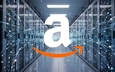 Abstraktes Rechenzentrum mit leuchtenden Server-Racks, das digitale Cloud-Infrastruktur und Datenströme visualisiert. - Foto: über boerse-global.de