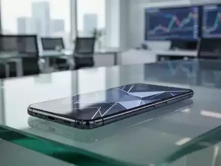 Ein modernes Smartphone auf einem eleganten Schreibtisch, das digitale Finanzierungs- und Geräteverwaltungstechnologie repräsentiert. - Foto: über boerse-global.de