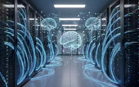 Digitale Darstellung neuronaler Netzwerkdaten und Serverinfrastruktur, die die Entwicklung künstlicher Intelligenz repräsentiert. - Foto: über boerse-global.de