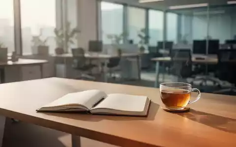 Ein minimalistischer, aufgeräumter Arbeitsplatz mit einem Notizbuch und einer Tasse Tee in sanftem Tageslicht. - Foto: über boerse-global.de