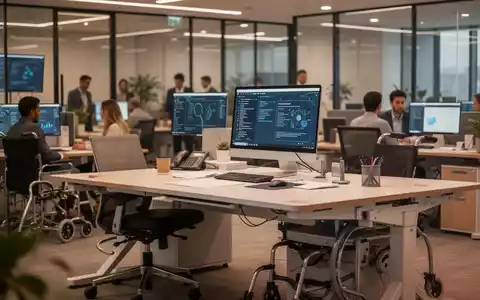 Ein barrierefreier, moderner Büroarbeitsplatz mit ergonomischer Ausstattung in einem professionellen Unternehmensumfeld. - Foto: über boerse-global.de
