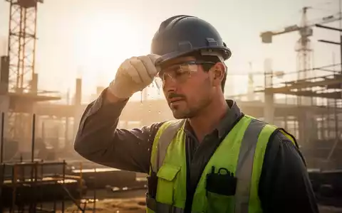 Ein Arbeiter bei großer Hitze auf einer Baustelle, symbolisch für die gesundheitliche Belastung am Arbeitsplatz. - Foto: über boerse-global.de