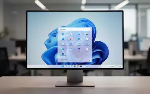 Nahaufnahme eines modernen Desktop-Monitors mit einer sauberen Windows 11-Oberfläche, aktualisierter Taskleiste und Startmenü. - Foto: über boerse-global.de