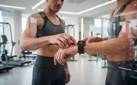 Person beim Blick auf einen Fitness-Tracker in einer modernen, hellen Fitnessumgebung. - Foto: über boerse-global.de