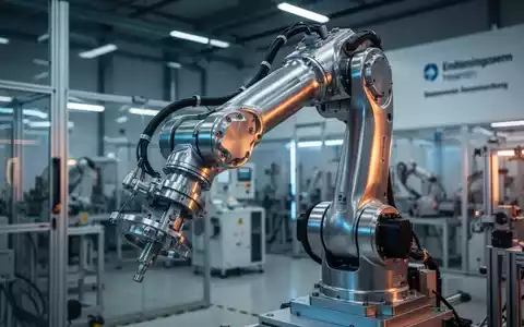 Hightech-Industrieroboterarm in moderner Fertigungsanlage, Symbol für deutsche Robotik-Investitionen. - Foto: über boerse-global.de