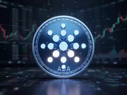 Digitales Cardano-Symbol auf einem verschwommenen Finanzhintergrund - Foto: über boerse-global.de