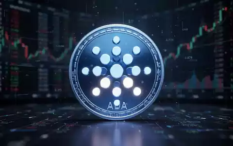 Digitales Cardano-Symbol auf einem verschwommenen Finanzhintergrund - Foto: über boerse-global.de