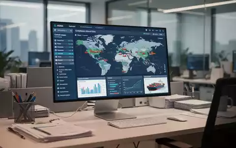 Moderner Büroarbeitsplatz mit digitalem Logistik-Dashboard zur Überwachung von Zoll- und Compliance-Prozessen. - Foto: über boerse-global.de