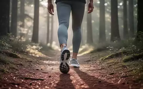 Eine Person beim achtsamen Gehen auf einem weichen Waldweg zur Veranschaulichung gelenkfreundlicher Bewegung. - Foto: über boerse-global.de