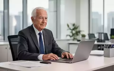 Ein älterer Mitarbeiter arbeitet an einem modernen Schreibtisch in einem hellen Büro. - Foto: über boerse-global.de