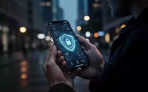 Ein Smartphone in einer Hand vor einem verschwommenen urbanen Hintergrund zur Veranschaulichung von Datensicherheit. - Foto: über boerse-global.de