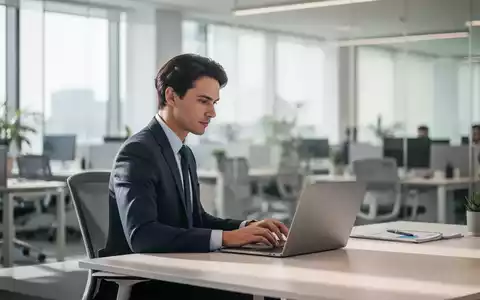 Ein fokussierter Mitarbeiter an einem modernen Schreibtisch in einem hellen, professionellen Büro. - Foto: über boerse-global.de