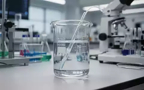 Ein Laborbecher mit Wasserprobe auf einem Labortisch, symbolisch für die Analyse von Chemikalien in Konsumgütern. - Foto: über boerse-global.de