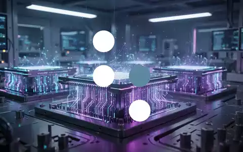 Abstrakte Darstellung eines futuristischen Quantencomputer-Prozessors in einem modernen Labor. - Foto: über boerse-global.de