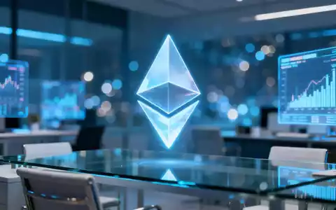 Digitales Ethereum-Logo in einer modernen Finanzumgebung mit blauem Licht. - Foto: über boerse-global.de