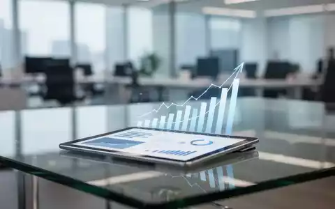 Ein digitaler Tablet-Bildschirm zeigt aufsteigende Gehaltsstatistiken und Diagramme in einem modernen Büro. - Foto: über boerse-global.de