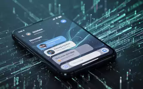 Modernes Android-Smartphone mit angepasster Messaging-App-Oberfläche und digitalen Datenströmen im Hintergrund. - Foto: über boerse-global.de