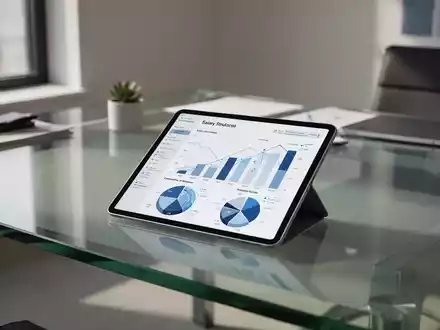 Modernes Büro-Workspace mit digitalem Tablet, das Datenvisualisierungen zur Lohntransparenz anzeigt. - Foto: über boerse-global.de