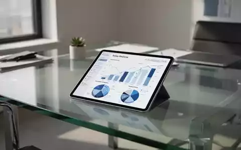 Modernes Büro-Workspace mit digitalem Tablet, das Datenvisualisierungen zur Lohntransparenz anzeigt. - Foto: über boerse-global.de