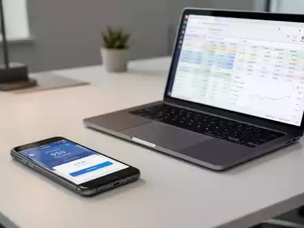 Modernes Büro-Setup mit Smartphone und Laptop zur digitalen Verwaltung von Lohnabrechnungen und Sozialversicherungen. - Foto: über boerse-global.de