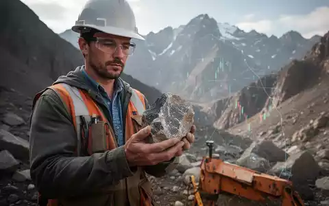Geologe bei der Feldarbeit zur Untersuchung von Gesteinsproben in einer Gebirgslandschaft. - Foto: über boerse-global.de