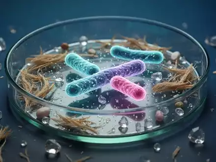 Laboraufnahme einer Petrischale mit Mikrobiom-Strukturen und Mikronährstoffen zur Veranschaulichung der Darmgesundheit. - Foto: über boerse-global.de