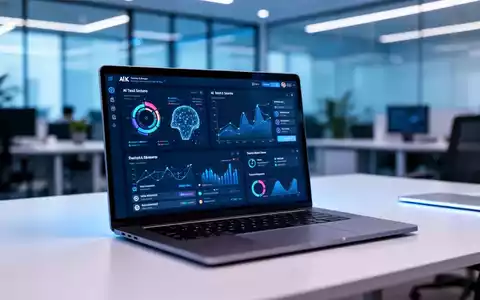 Moderner Laptop-Bildschirm mit KI-gestützter Aufgabenverwaltungssoftware in einem professionellen Büro. - Foto: über boerse-global.de