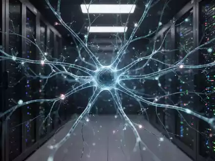 Abstrakte Darstellung neuronaler Netze und digitaler Sicherheit in einer Serverumgebung. - Foto: über boerse-global.de